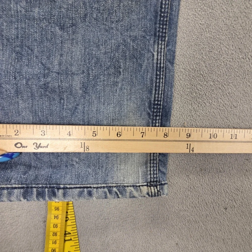 Diesel Jeans Mens 30x32 Blue Timmen Regular Straight Distressed Button Fly 0884C